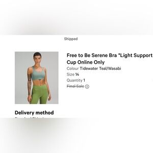 Lululemon Athletica Blue and Green Sports Bra